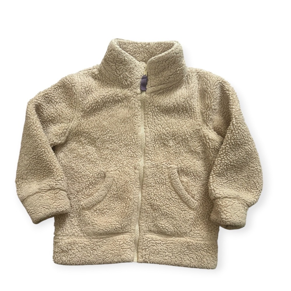 Mini Boden Sherpa Fleece Jacket Oatmeal 3-4Y